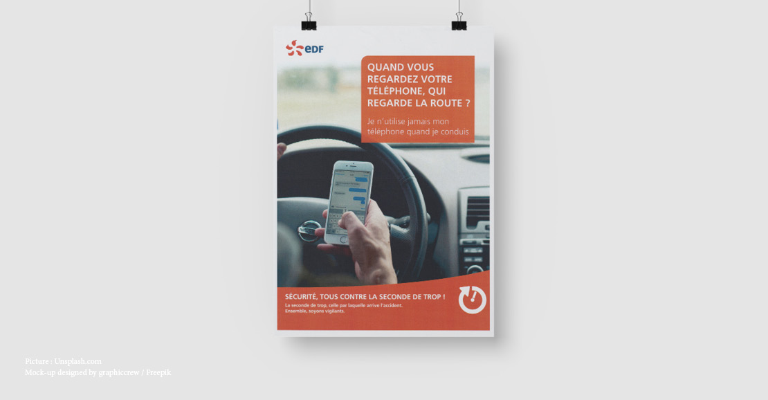 Campagne sécurité routière - téléphone au volant - Communication Civaux